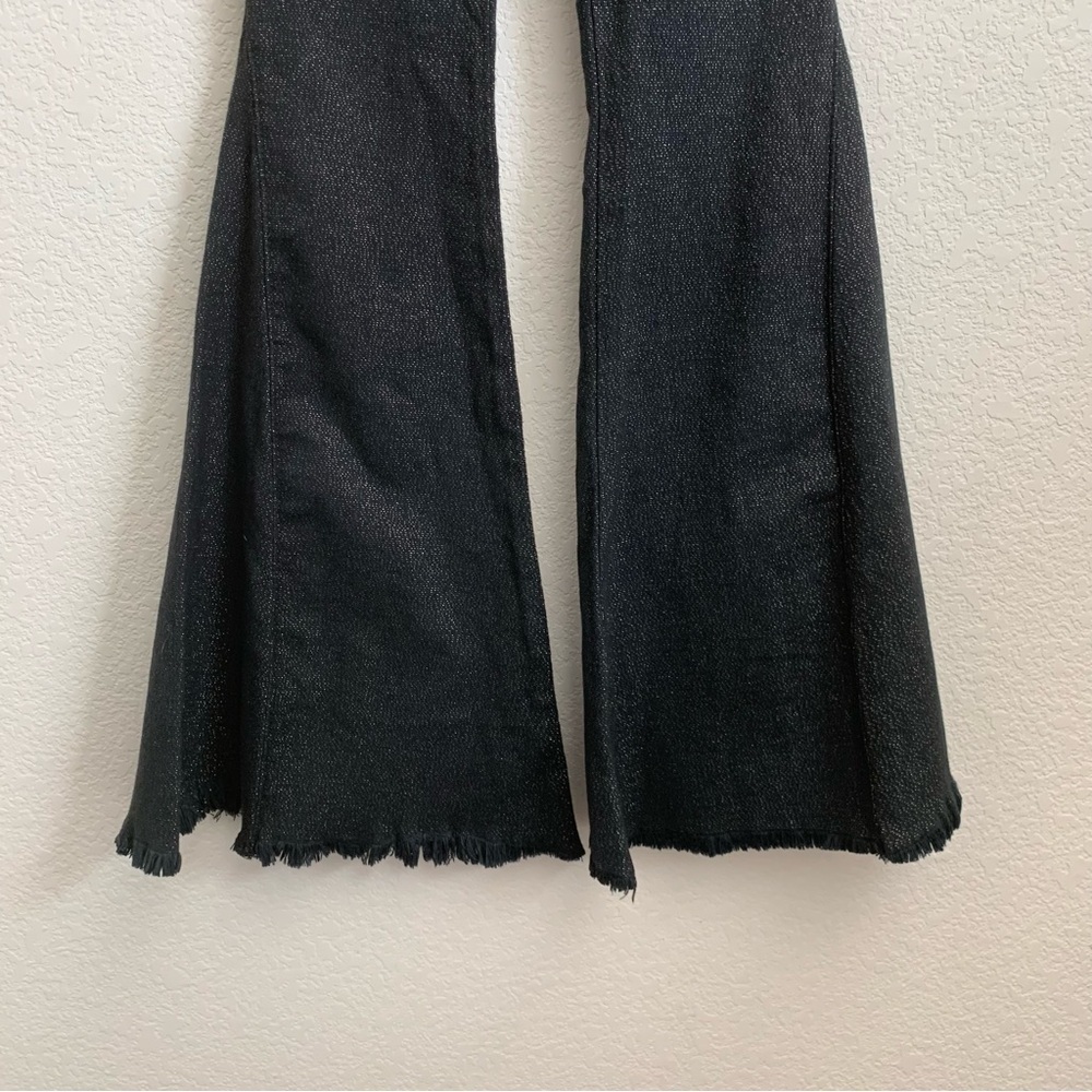 Show me your mumu Womens Berkeley Bells charcoal Shimmer flare jeans XS NEW - Picture 3 of 13